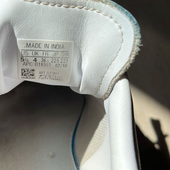 Adidas White Sneakers with Red Heart, Size 5 - Picture 7 of 10